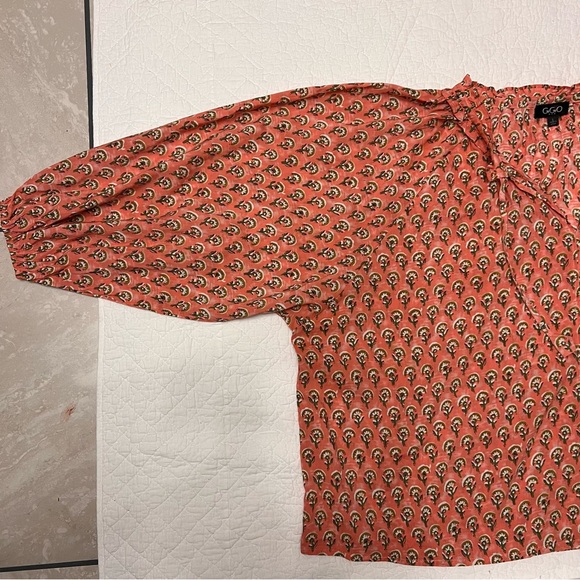 Women’s Gigio Coral Floral Long Dolman Sleeve Peasant Boho Oversized Top Size L - Picture 7 of 14